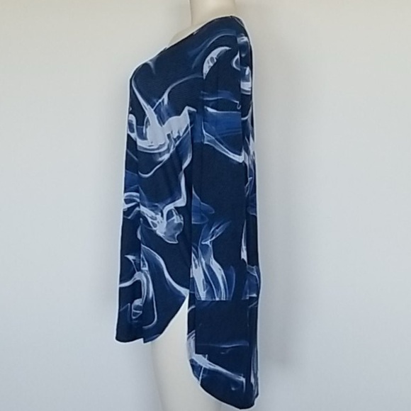 NWT Soma Soft Jersey Shirt Tail Tunic Top Size M Vapor Navy Print - Picture 2 of 15